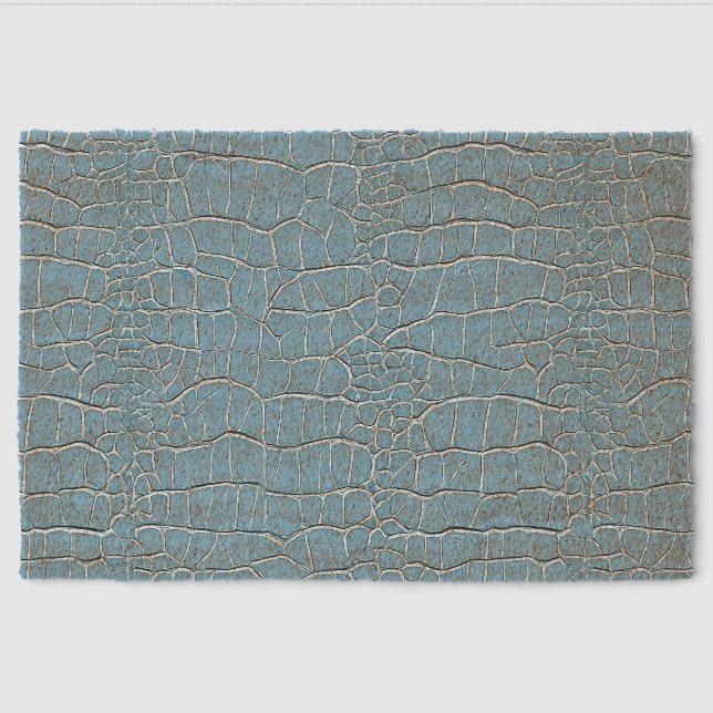Blue leather effect pattern fiber doormat (Front)