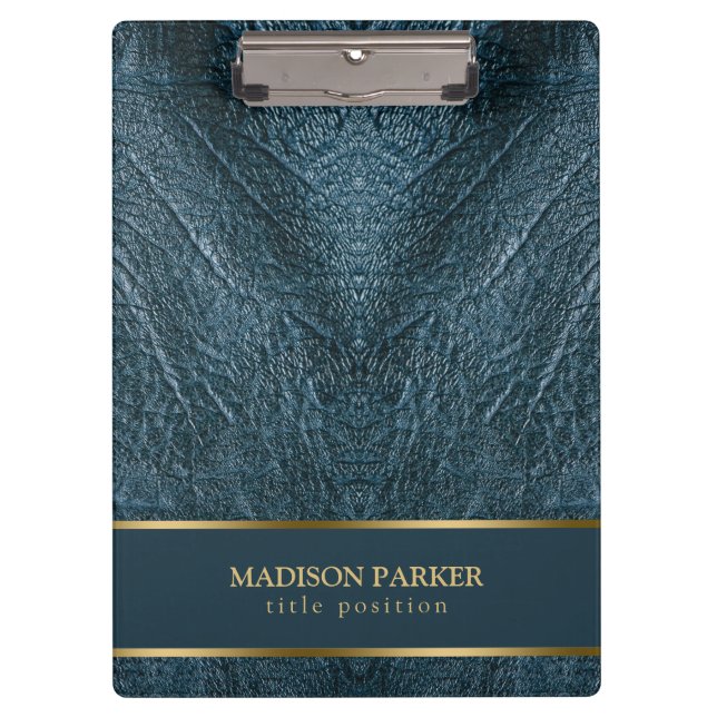 Blue Leather Gold Accents  Clipboard (Front)