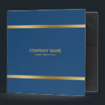 Blue Leather Gold Stripes Accents 3 Ring Binder<br><div class="desc">Elegant image of blue leather with gold tones stripes as an accent. Very flexible design where you can position the frame as you need for your custom information.</div>