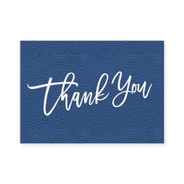 Blue Leather hand written Thank you customer Enclosure Card Blue Leather hand written Thank you customer Enclosure Card