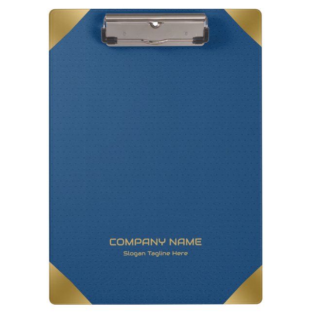 Blue leather image print with gold accents clipboard (Front)