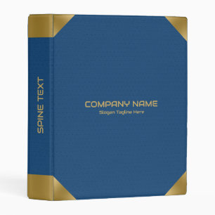 Blue leather image print with gold accents mini binder
