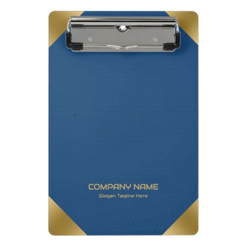 Blue leather image print with gold accents mini clipboard