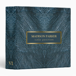 Blue Leather Look 3 Ring Binder