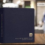 Blue Leather Luxury Gold Initial Logo 3 Ring Binder<br><div class="desc">Designed for Estate Planners and Law and Legal firms. This binder is ideal for organizing your client's portfolio information.</div>