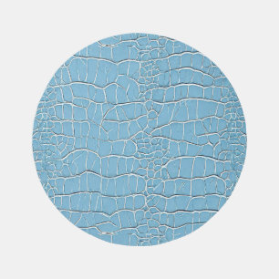Blue leather pattern outdoor rug