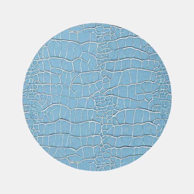 Blue leather pattern outdoor rug (Front)