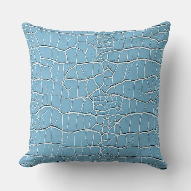 Blue leather pattern throw pillow (Front)