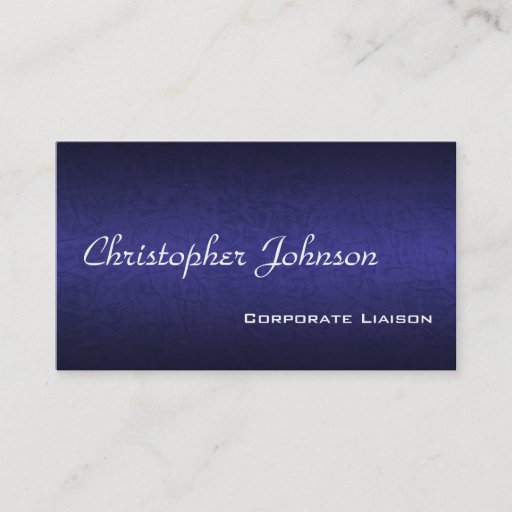 Customizable Blue Leather Professional Standard Business Card