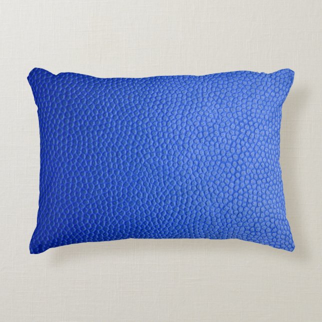 Blue leather skin texture skin accent pillow (Front)