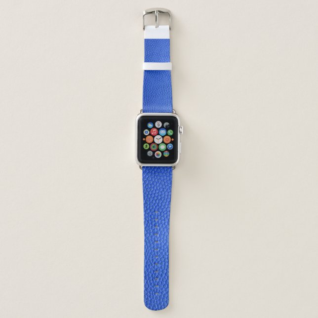 Blue leather skin texture skin apple watch band (Front)