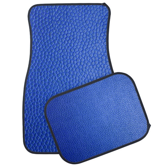 Blue leather skin texture skin car floor mat (Set)