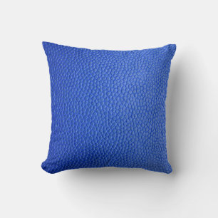 Blue leather skin texture skin throw pillow