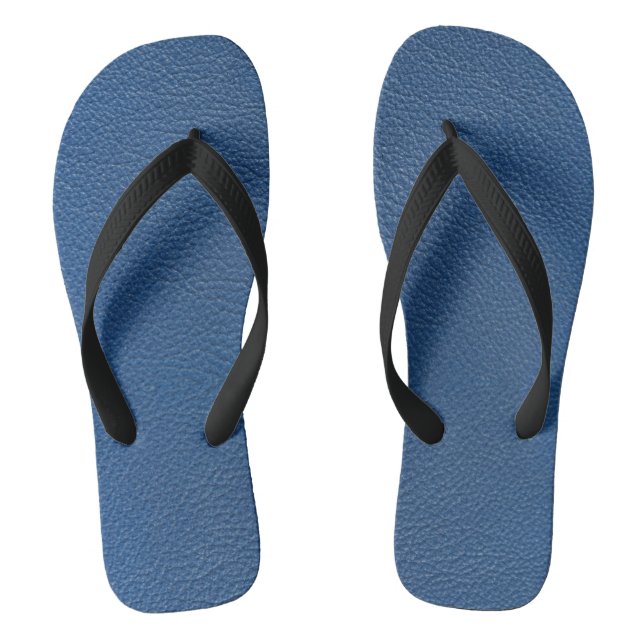 blue leather style flip flops (Footbed)