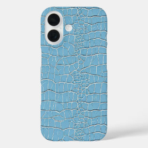 Blue Leather Texture Modern Minimalist Aesthetic iPhone 16 Case