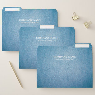 Blue Leather Texture Monogram design File Folder