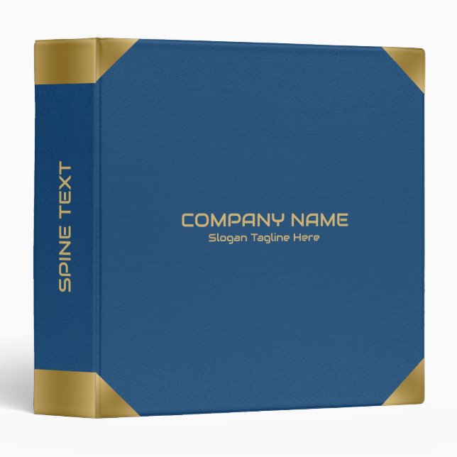 Blue leather with gold accents 3 ring binder (Front/Spine)