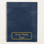 Blue Leather with Gold Frame Planner
