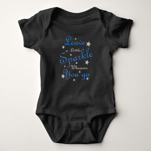 Blue Leave A Little Sparkle Inspirational Baby Bodysuit (Front)