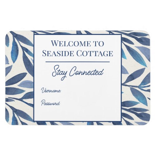 Blue Leaves Airbnb Beach Vacation Rental Magnet