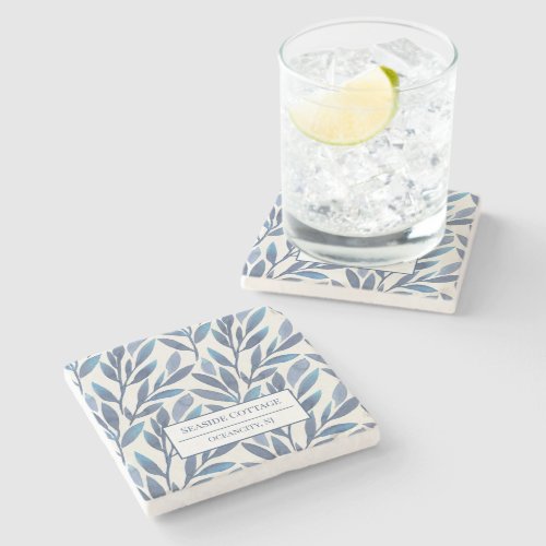 Blue Leaves Airbnb Beach Vacation Rental Stone Coaster