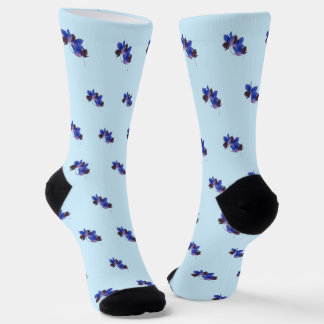 Blue Leaves Autumn Socks