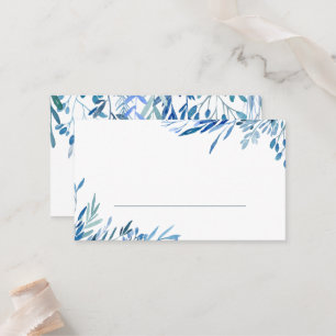 Blue leaves blank place card