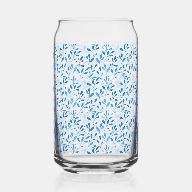 blue leaves can glass (Front)