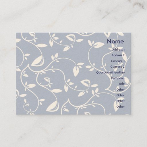 Customizable Blue Leaves - Chubby Business Card Template