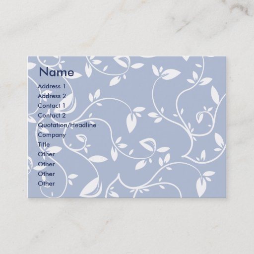 Customizable Blue Leaves - Chubby Business Cards