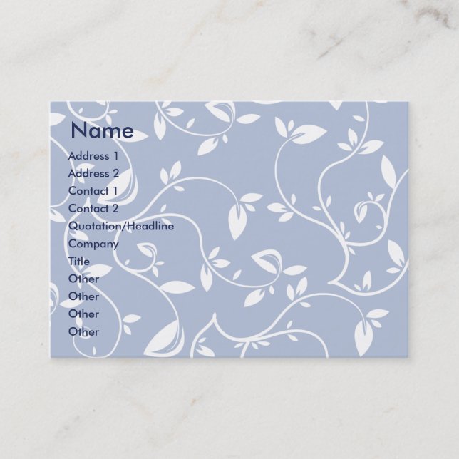 Blue Leaves - Chubby Business Card (Front)