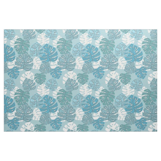 blue leaves fabric (Yard)