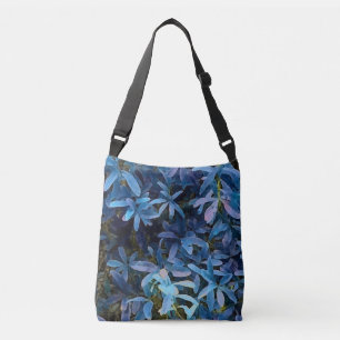 Blue Leaves Impression Crossbody Bag