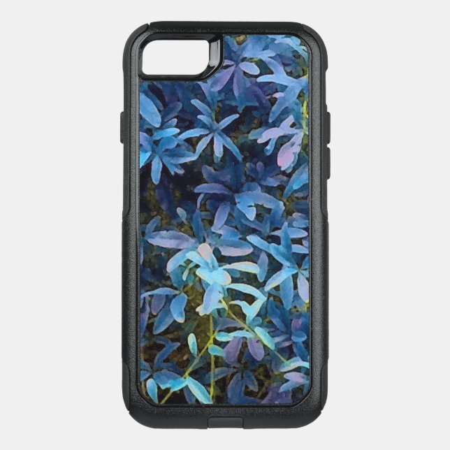 Blue Leaves Impression Otterbox iPhone Case (Back)