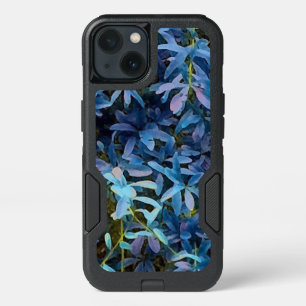 Blue Leaves Impression iPhone 13 Case