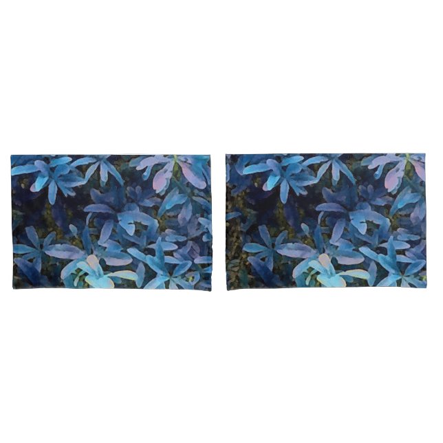 Blue Leaves Impression Pillowcase (Front-Set)