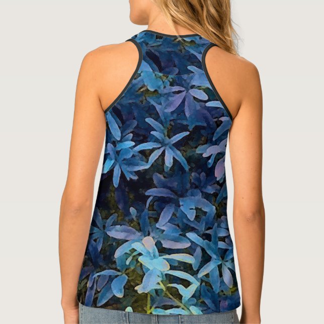 Blue Leaves Impression Tank Top (Back)