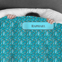 Blue Leaves Mi Pequeño Ángel Bilingual Text & Name