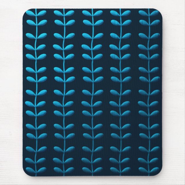 blue leaves mouse pad (Front)