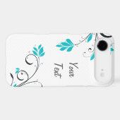 Blue Leaves - Personalize Case-Mate iPhone Case (Back (Horizontal))