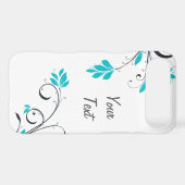 Blue Leaves - Personalize Case-Mate iPhone Case (Back (Horizontal))