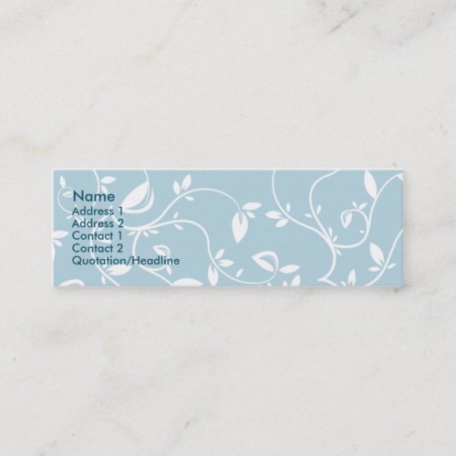 Blue Leaves - Skinny Business Card Template
