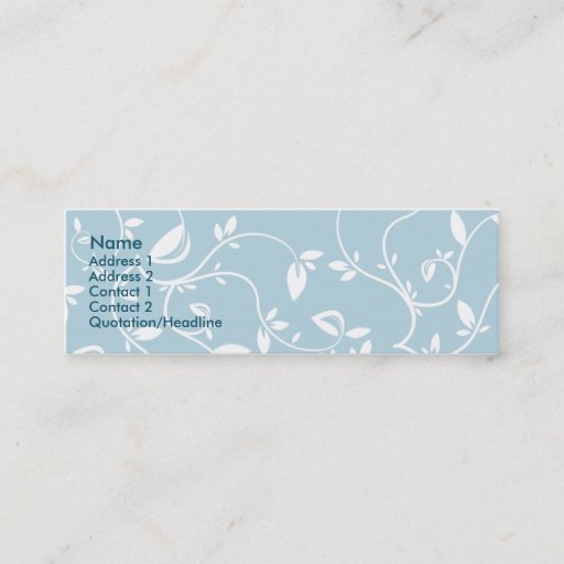 Customizable Blue Leaves - Skinny Business Card Template