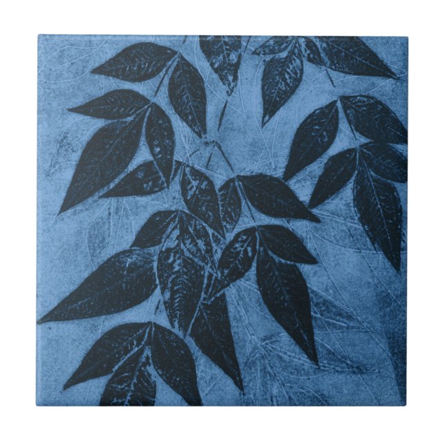 Blue Leaves Tile (Front)