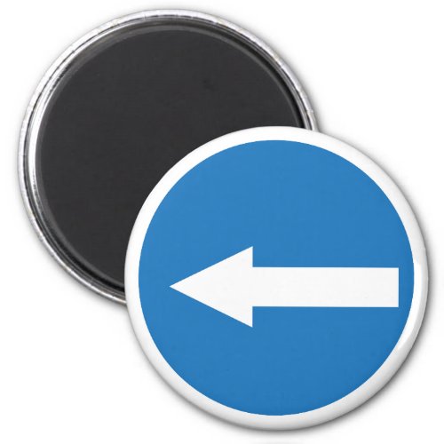 Blue Left Arrow  Traffic Road Sign  Magnet