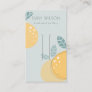 Blue Lemon Abstract Fruity Bold Hair Clip Display Business Card