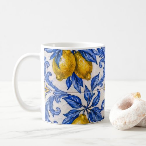 Blue Lemon Azulejo Tile Coffee Mug