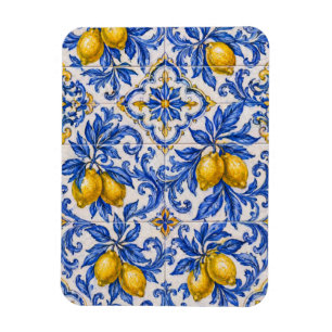 Blue Lemon Azulejo Tile Magnet