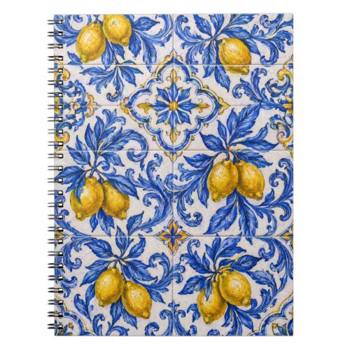 Blue Lemon Azulejo Tile Notebook