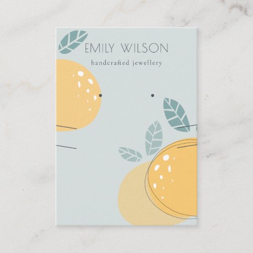Blue Lemon Bold Earring Necklace Display Business Card